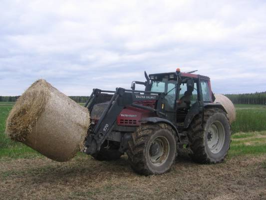 Valtra 8350
Kevät 2008 ja Vallu paalien ajossa. 
Avainsanat: 8350