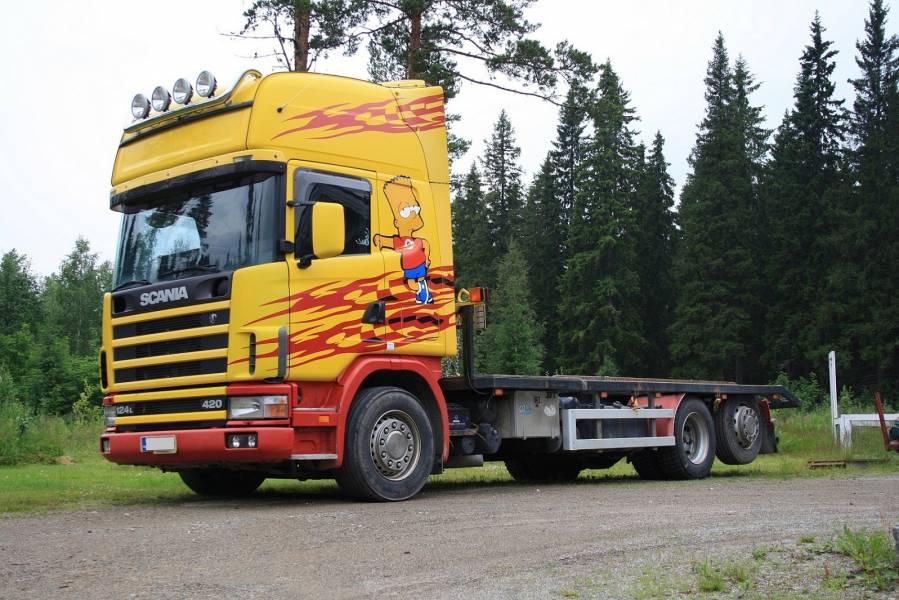 Scania 124L - 420 Topline opticruise 
Bart Simpson teemainen koneritilä Scania 
Avainsanat: Scania 124L Bart Simpson