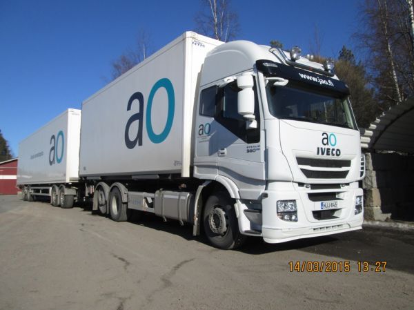 Jämsän ammattiopiston Iveco Stralis 560
Jämsän ammattiopiston Iveco Stralis 560 täysperävaunuyhdistelmä.
Avainsanat: AO Iveco Tralis 560 St1 Kyläseppä