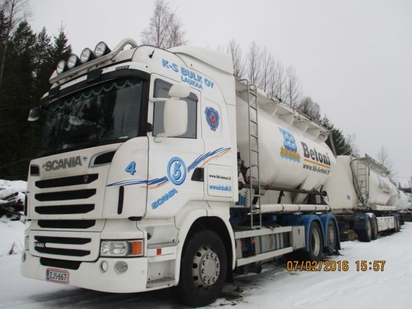 K-S Bulkin Scania R480
K-S Bulk Oy:n Scania R480 säiliöyhdistelmä.
Avainsanat: K-S-Bulk Scania R480 4