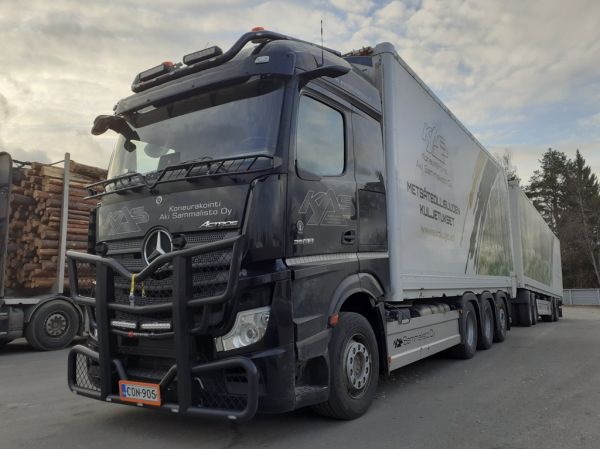 Koneurakointi A Sammaliston MB 3563 Actros 
Koneurakointi A Sammalisto Oy:n MB 3563 Actros hakeyhdistelmä. 
Avainsanat: Sammalisto KAS MB 3563 Actros