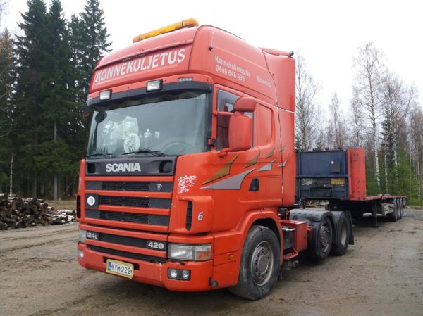 Konnekuljetuksen Scania 124
Konnekuljetus Oy:n Scania 124 rekkaveturi.
Avainsanat: Konnekuljetus Scania 124