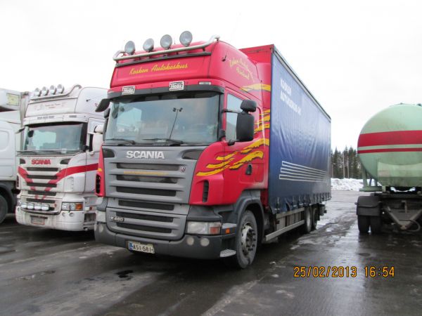 Kosken Autokeskuksen Scania R480
Kosken Autokeskus Oy:n Scania R480 rahtiauto.
Avainsanat: Kosken Autokeskus Scania R420 ABC Hirvaskangas