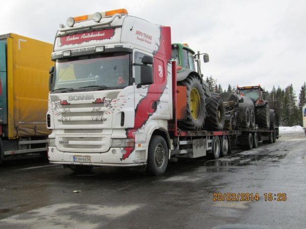 Kosken Autokeskuksen Scania R420 
Kosken Autokeskuksen Scania R420 täysperävaunuyhdistelmä.
Avainsanat: Kosken Autokeskus Scania R420 ABC Hirvaskangas