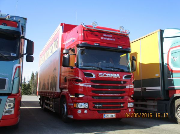 Kosken Autokeskuksen Scania R520
Kosken Autokeskus Oy:n Scania R520.
Avainsanat: Kosken Autokeskus Scania R520 ABC Hirvaskangas