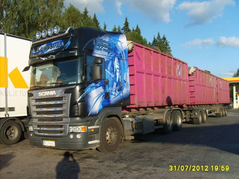 Kuljetus Lapponian Scania R620 
Kuljetus Lapponian Scania R620 koukkulavayhdistelmä.
Avainsanat: Lapponia Scania R620 Shell Hirvaskangas