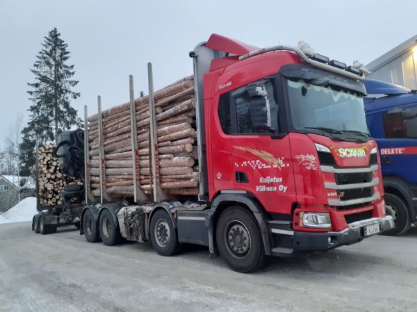 Kuljetus Villmanin Scania R660XT
Kuljetus Villman Oy:n Scania R660XT puutavarayhdistelmä.
Avainsanat: Neste Villman Scania R660XT