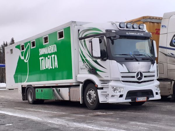 Kuljetusliike A&H Pöyhösen MB 1836 Actros
Kuljetusliike A & H Pöyhönen Oy:n MB 1836 Actros eläintenkuljetusauto.
Avainsanat: Pöyhönen MB 1836 Actros Eläinkuljetus ABC Hirvaskangas