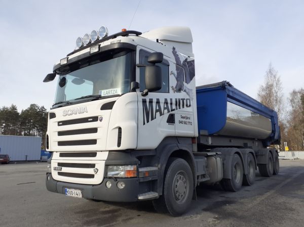 Maa Liidon Scania R500
Maa Liito Oy:n Scania R500 sorapuolikas.
Avainsanat: MaaLiito Scania R500 Lartsa Neste