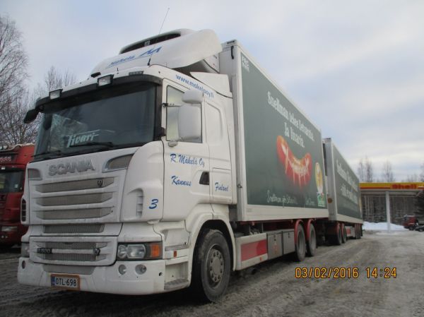 R Mäkelän Scania R500
R Mäkelä Oy:n Scania R500 täysperävaunuyhdistelmä.
Avainsanat: R-Mäkelä Scania R500 Shell Hirvaskangas Snellman Iivari 3