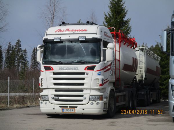 Kuljetus A Pesosen Scania R620
Kuljetus A Pesonen Oy:n Scania R620 säiliöyhdistelmä.
Avainsanat: Pesonen Scania R620