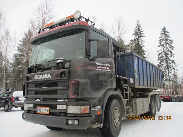 Rakennuspalvelu Aalinniemen Scania 114
Rakennuspalvelu Aalinniemi Oy:n nosturilla varustettu Scania 114 koukkulava-auto.
Avainsanat: Aalinniemi Scania 114 Neste