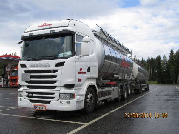 Simeonin  Scania R490 
Kiitosimeon Oy:n Scania R490 säiliöyhdistelmä. 
Avainsanat: Simeon Kiitosimeon Scania R490 ABC Hirvaskangas 148 Tiki