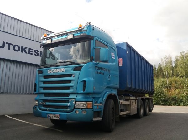 Topiron Scania R470
Topiron Ky:n Scania R470 vaihtolava-auto.
Avainsanat: Topiron Scania R470