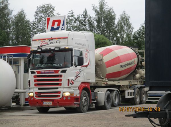 Transserin Scania R480 
Ruskon Betonin ajossa oleva Transser Oy:n Scania R480 betonipuolikas.
Avainsanat: Transser Scania R480