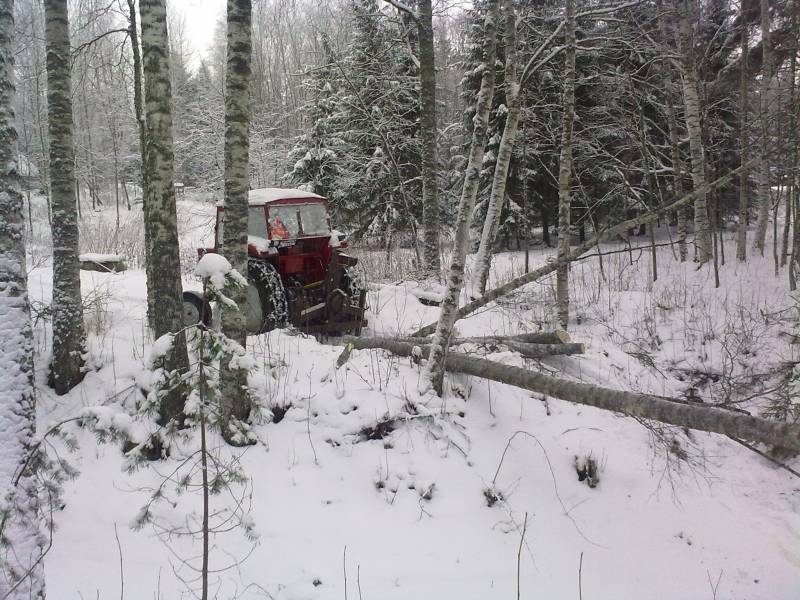 Vinssailua.
Vanhan joenuoman yli vinssailtiin koivuja talvella 2010. Näppärä laite tuo juontovinssi, jos vaan kestää. Ketju meni kerran poikki, ja vaijerin sakkelit antoi kerran periksi.
Avainsanat: massikka massey ferguson 165 s vinssailua koivu