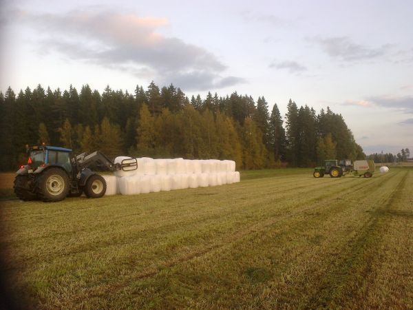 Paalien kasausta
Valtra N141 ja Unigrip. Paalaus ja käärintäkoneet taustalla.
Avainsanat: Valtra N141 Unigrip