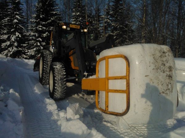 Kesän satoa
Puolikuivattua kesän 2012 satoa lähdössä asiakkaalle käyttöön. Koneena Valtra A85 sekä tuntematon rehupihti, ei ole tyyppikilpeä eikä merkkiä. Nähtävästi hyväkoneen pihti? Paalit paalattu ilman happoja.
Avainsanat: valtra A-series A85n A85