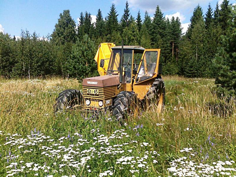 Valmet 702 niittämään menossa
