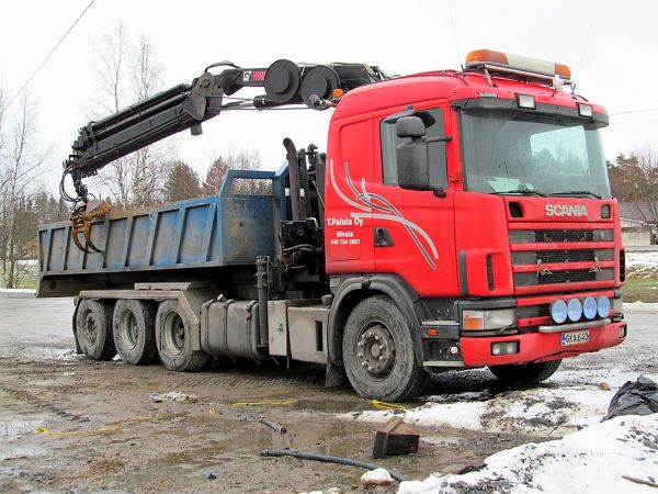 Scania 124
T Palola
  Nivala

Nosturi ja koukkulavalaitteet
Avainsanat: Scania