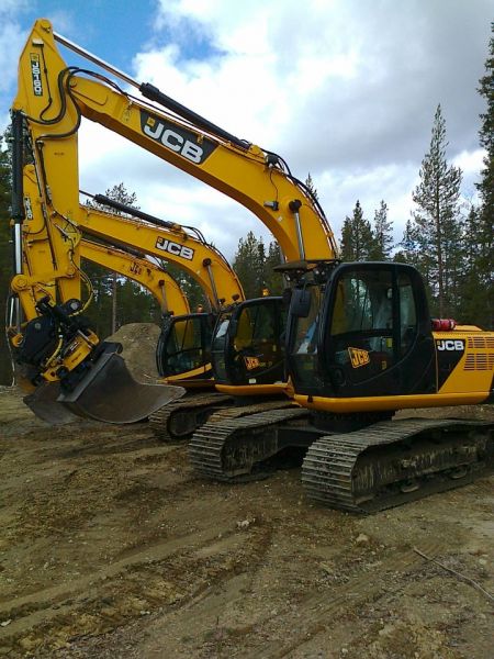 JCB:t rivissä
