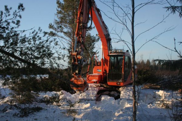 Nipsuttelua
Viime talvelta, ojalinjan nipsuttelua pintavalutuskentälle. Ja suon laitojen siistimistä samalla.
