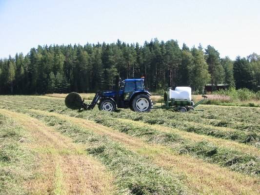 New Holland TM115 ja Elho 1010
Kesän rullasin tollasella yhdistelmällä. Saa hyvin kulkeen kolme paalia kerralla.
Avainsanat: Nw Holland Elho