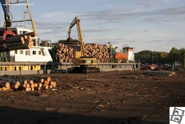 Catepillar puunlastauksessa
Savonlinnan syväsatama
