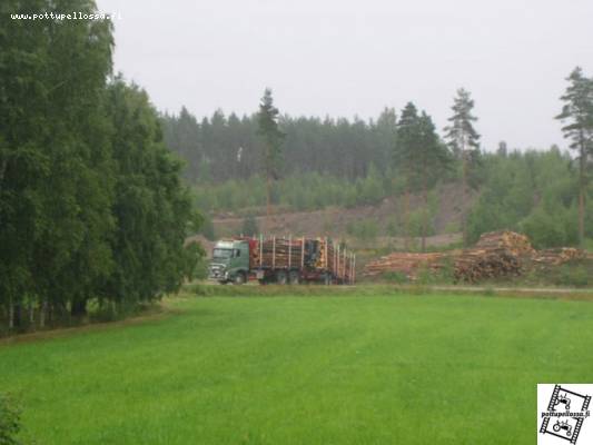 Volvo Fh16
("viirusilmä"). Lehdon tukkirekka Somerolla.
